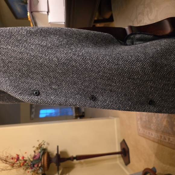 Grey Herringbone Men’s Wool CoatItalian Fabric by Mario Bellucci